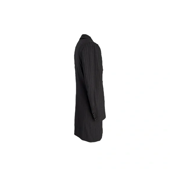 ALLSAINTS Brock Pinstripe Black Cotton Blend Men's Long Coat, sz 34